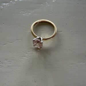 Elegant Yellow Gold Ring with Morganite Pink Stone
